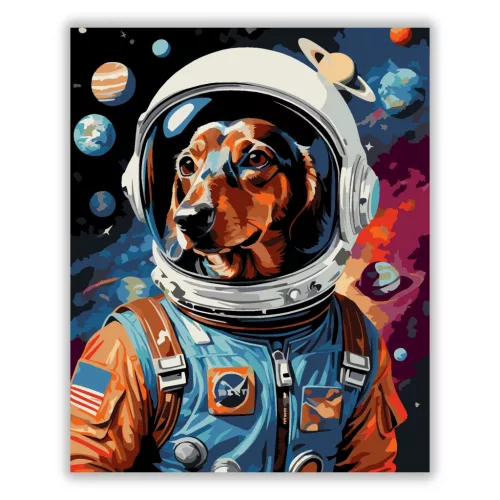 Kalandos űrtacskó - számfestő készlet - Számfestő.hu - 60×70cm - Keret nélkül