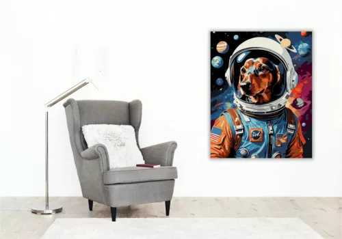 Kalandos űrtacskó - számfestő készlet - Számfestő.hu - 60×70cm - Keret nélkül