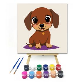 Csillogó tekintet - gyerek számfestő készlet - Számfestő.hu - 20×20cm - Keret nélkül