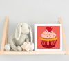Szivecskés muffin - gyerek számfestő készlet - Számfestő.hu - 20×20cm - Keret nélkül