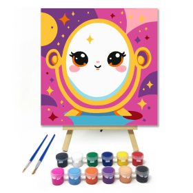 Mosolygós varázstükör - gyerek számfestő készlet - Számfestő.hu - 20×20cm - Keret nélkül