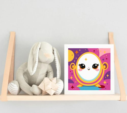 Mosolygós varázstükör - gyerek számfestő készlet - Számfestő.hu - 40×40cm - Keretre feszítve