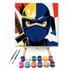 Bátor ninja tekintete - gyerek számfestő készlet - Számfestő.hu - 40×40cm - Keretre feszítve