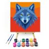 Büszke farkas tekintete - gyerek számfestő készlet - Számfestő.hu - 30×30cm - Keret nélkül