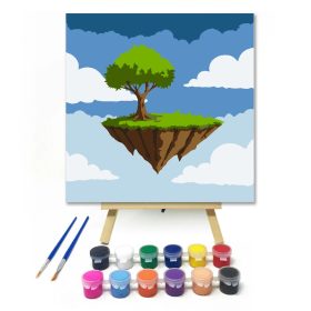 Lebegő sziget fája - gyerek számfestő készlet - Számfestő.hu - 20×20cm - Keret nélkül