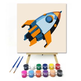 Űrhajós utazás - gyerek számfestő készlet - Számfestő.hu - 20×20cm - Keret nélkül