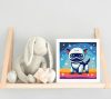Mosolygós robotkutyus - gyerek számfestő készlet - Számfestő.hu - 20×20cm - Keretre feszítve