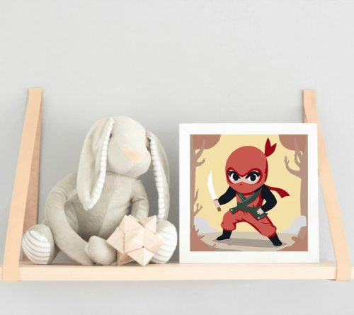 Kalandos nindzsa kardja - gyerek számfestő készlet - Számfestő.hu - 40×40cm - Keretre feszítve