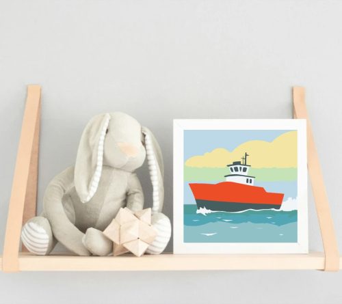 Tengeri hajóút - gyerek számfestő készlet - Számfestő.hu - 20×20cm - Keretre feszítve