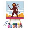 Kalandos ninja küldetése - gyerek számfestő készlet - Számfestő.hu - 40×40cm - Keretre feszítve