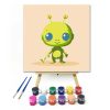 Mosolygós űrlény - gyerek számfestő készlet - Számfestő.hu - 40×40cm - Keretre feszítve