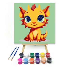 Csillogó sárkánymosoly - gyerek számfestő készlet - Számfestő.hu - 20×20cm - Keret nélkül