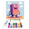Mosolygós szörnyike - gyerek számfestő készlet - Számfestő.hu - 50×50cm - Keret nélkül