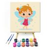 Bájos tündérlány - gyerek számfestő készlet - Számfestő.hu - 40×40cm - Keretre feszítve