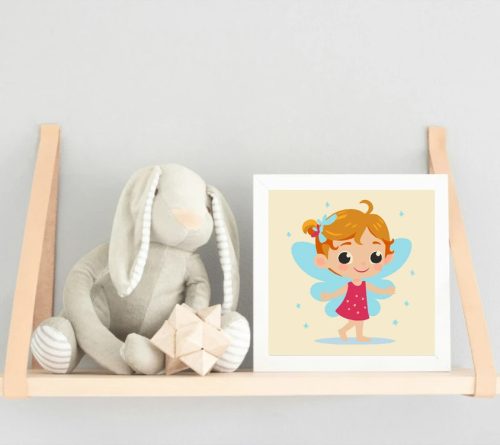 Bájos tündérlány - gyerek számfestő készlet - Számfestő.hu - 40×40cm - Keret nélkül