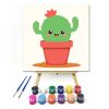 Integető kaktusz - gyerek számfestő készlet - Számfestő.hu - 50×50cm - Keretre feszítve