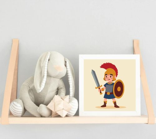 Bátor harcos - gyerek számfestő készlet - Számfestő.hu - 20×20cm - Keret nélkül