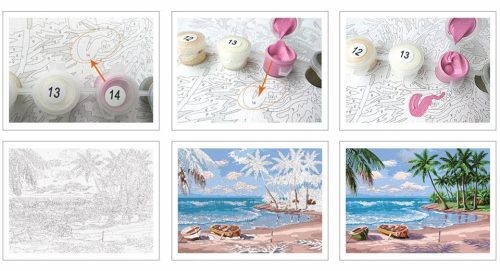 Bátor harcos - gyerek számfestő készlet - Számfestő.hu - 20×20cm - Keretre feszítve