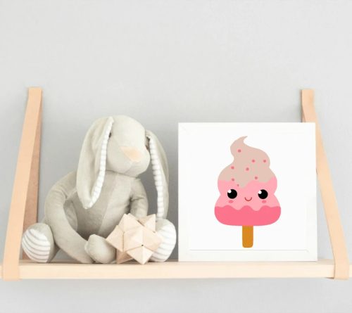 Vidám pálcikás fagyi - gyerek számfestő készlet - Számfestő.hu - 50×50cm - Keretre feszítve