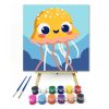 Vidám medúza - gyerek számfestő készlet - Számfestő.hu - 30×30cm - Keretre feszítve
