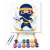 Bátor ninja kardcsapása - gyerek számfestő készlet - Számfestő.hu - 20×20cm - Keret nélkül