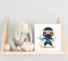 Bátor ninja kardcsapása - gyerek számfestő készlet - Számfestő.hu - 50×50cm - Keretre feszítve