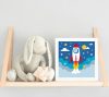Rakéta az űrben - gyerek számfestő készlet - Számfestő.hu - 20×20cm - Keretre feszítve