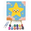 Mosolygós csillag - gyerek számfestő készlet - Számfestő.hu - 40×40cm - Keret nélkül