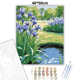 Virágzó íriszek - számfestő készlet - Számfestő.hu - 40×50cm - Keret nélkül