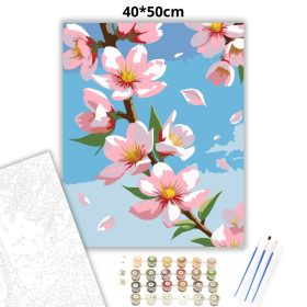 Tavaszi cseresznyevirágok - számfestő készlet - Számfestő.hu - 40×50cm - Keret nélkül