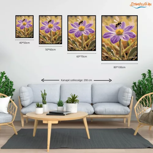 Tavaszi virágzás - számfestő készlet - Számfestő.hu - 80×100cm - Keretre feszítve