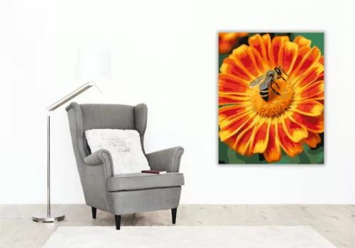 Napsütötte virág beporzása - számfestő készlet - Számfestő.hu - 40×50cm - Keretre feszítve