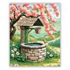 Tavaszi kőkút nyugalma - számfestő készlet - Számfestő.hu - 50×60cm - Keret nélkül
