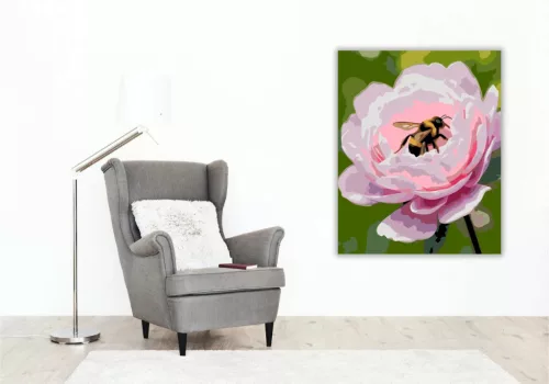 Üde bazsarózsa-pihenő - számfestő készlet - Számfestő.hu - 50×60cm - Keretre feszítve