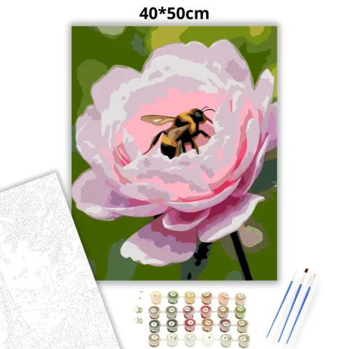 Üde bazsarózsa-pihenő - számfestő készlet - Számfestő.hu - 40×50cm - Keret nélkül