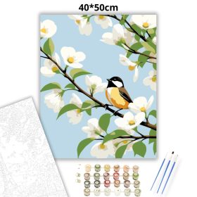 Derűs cinege pihenője - számfestő készlet - Számfestő.hu - 40×50cm - Keret nélkül