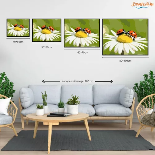 Katica találkozó - számfestő készlet - Számfestő.hu - 50×60cm - Keretre feszítve