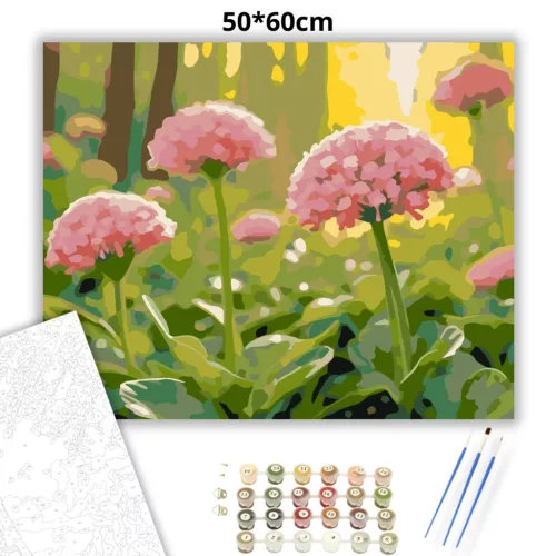 Tavaszi lóhere - számfestő készlet - Számfestő.hu - 50×60cm - Keretre feszítve