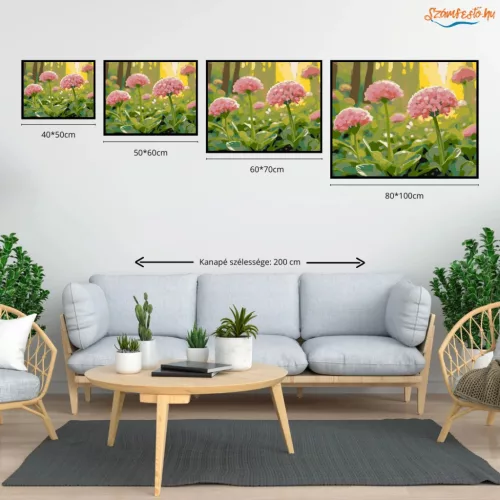 Tavaszi lóhere - számfestő készlet - Számfestő.hu - 50×60cm - Keretre feszítve