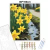 Nárciszok a patakparton - számfestő készlet - Számfestő.hu - 80×100cm - Keretre feszítve