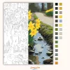 Nárciszok a patakparton - számfestő készlet - Számfestő.hu - 80×100cm - Keretre feszítve