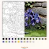 Tavaszi íriszek a kőfalnál - számfestő készlet - Számfestő.hu - 40×50cm - Keret nélkül