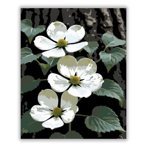 Tavaszi somvirágzás - számfestő készlet - Számfestő.hu - 50×60cm - Keret nélkül