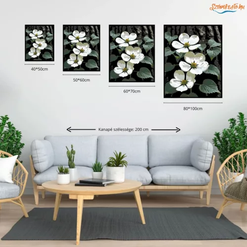 Tavaszi somvirágzás - számfestő készlet - Számfestő.hu - 60×70cm - Keretre feszítve