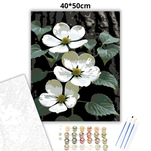 Tavaszi somvirágzás - számfestő készlet - Számfestő.hu - 40×50cm - Keret nélkül