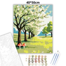 Derűs virágzó fasor - számfestő készlet - Számfestő.hu - 40×50cm - Keret nélkül