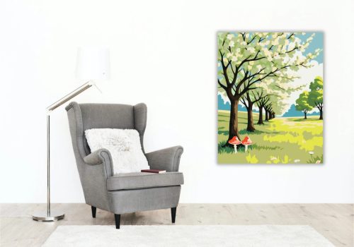 Derűs virágzó fasor - számfestő készlet - Számfestő.hu - 40×50cm - Keret nélkül