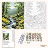 Tavaszi lépcsős patak - számfestő készlet - Számfestő.hu - 50×60cm - Keretre feszítve
