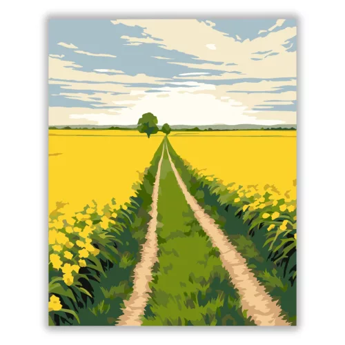 Ragyogó repcemezők - számfestő készlet - Számfestő.hu - 60×70cm - Keret nélkül