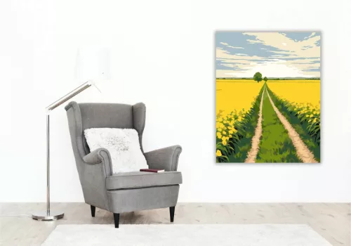 Ragyogó repcemezők - számfestő készlet - Számfestő.hu - 80×100cm - Keretre feszítve